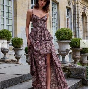 v. Chapman The Caterina Dress in Chocolate Peony Print